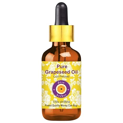 Deve Herbes Pure Grapeseed Oil (Vitis Vinifera) 100% Natural Therapeutic Grade Cold Pressed for Personal Care, 15 ml