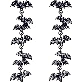 Halloween Dark Bat Spider Earrings Gothic Punk Black Vampire Bats Wing Night Flying Animal Red Crystal Spiders Fun Ghost Spooky Dangle Drop Earrings for Women Halloween Scary Party Fashion Jewelry Gifts