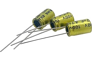 Cermant 10Pcs 4.7uf 100V Non-Polarized Electrolytic Capacitor - 10x17mm(0.39x0.67in) NP Capacitor for Audio Tweeter Frequency Divider