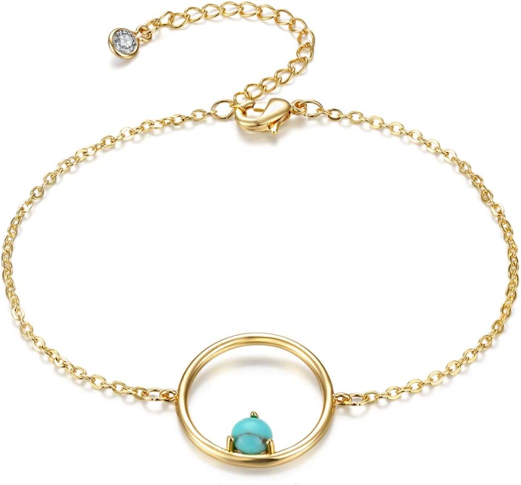 DREMMY STUDIOS Gold Tiny Chain Bracelet 18K Gold Filled Dainty Charm Evil Eye Turquoise Pearl Cute Sea Turtle Simple Paperclip Delicate Handmade Minimalist Stacking Layered Link Bracelets for Women