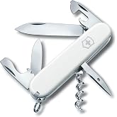 Victorinox Spartan Swiss Army, 12 Function Pocket Knife, White | Features Large and Small Blades, Corkscrew, and Bottle Opener. Durable Red ABS Scales for Versatile Everyday Carry Utility