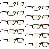 Eyekepper 10 pack Blue Light Blocking Reading Glasses Computer Readers for Women +0.00