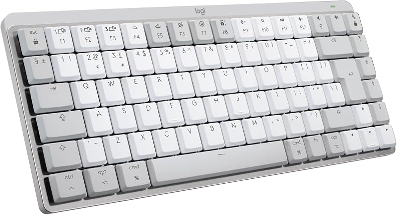 Logitech MX Mechanical Mini for Mac Keyboard Pale Gray Bluetooth USB-C UK Layout