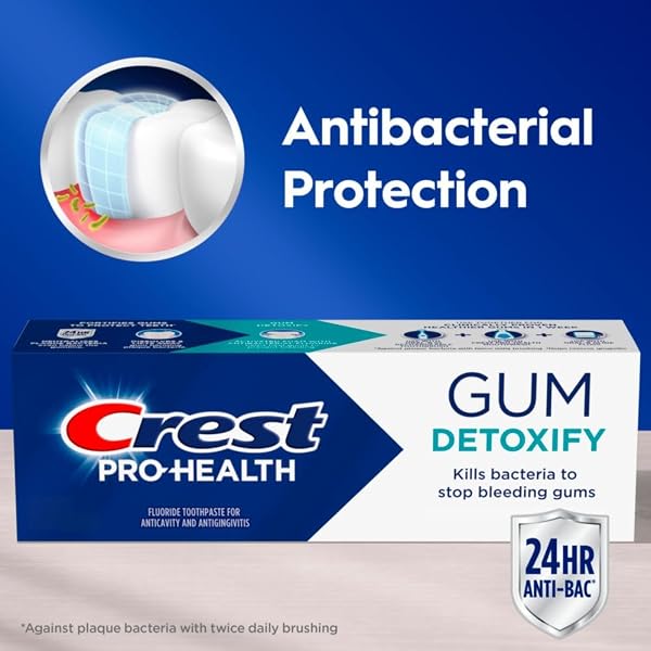 CREST PRO-HEALTH GUM DETOXIFY DEEP CLEAN TOOTHPASTE 2.6 OZ – ANTICAVITY, ANTIBACTERIAL FLOURIDE TOOTHPASTE, CLINICALLY PROVEN, GUM AND ENAMEL PROTECTION, PLAQUE CONTROL