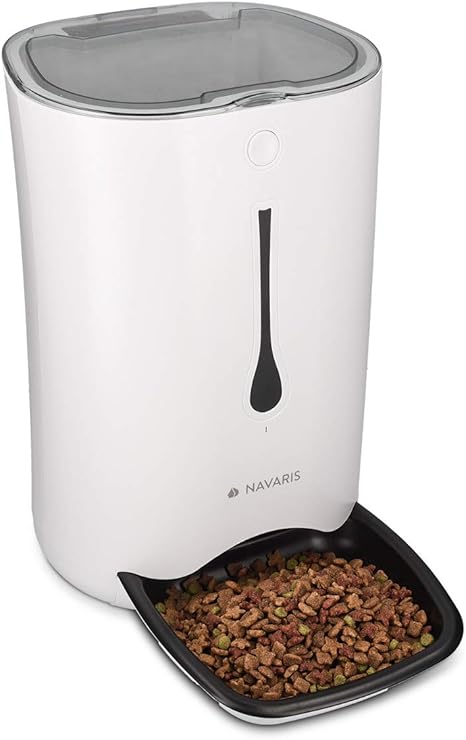 Navaris Distributeur Croquettes Chat Chien Automatique Gamelle Alimentation Animaux Programmable 4 Repas Par Jour Enregistrement Vocal 6l Amazon Fr Animalerie