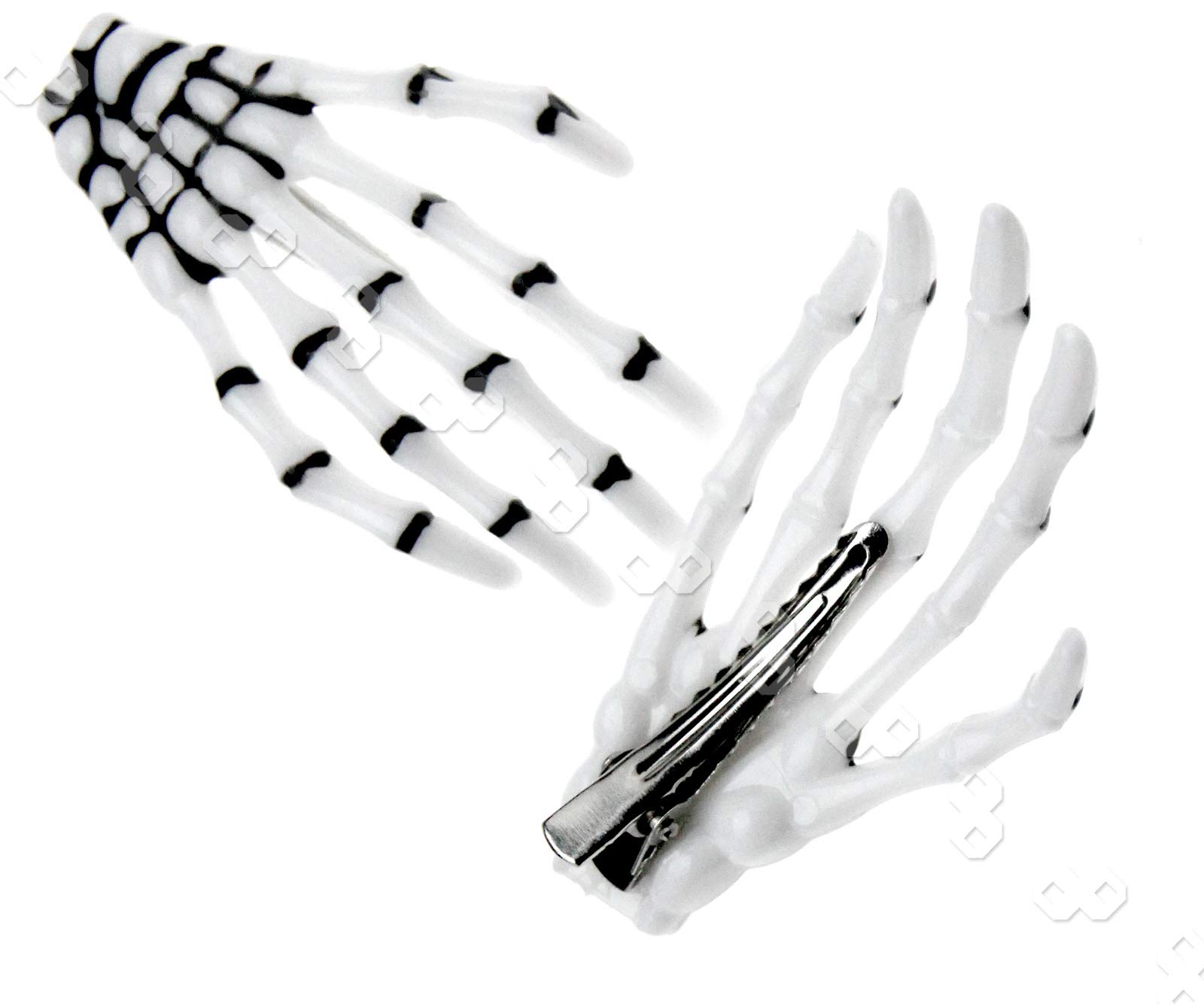 OTOTEC New Pair of Creative Zombie Skeleton Hand Bone White Claw Clip Pin Grip Hairpin