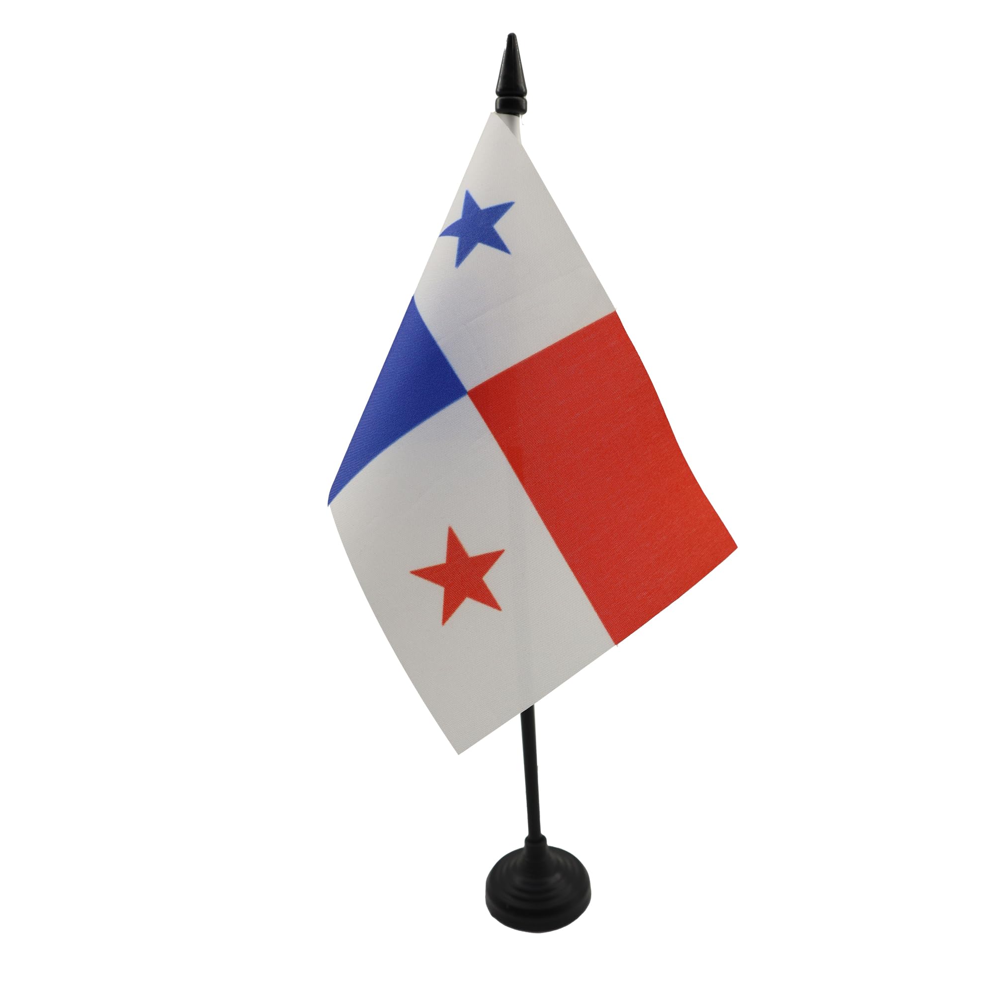 AZ FLAG - Panama Table Flag 4'' x 6'' - Panamanian Office Mini Banner 100% Polyester 15 x 10 cm - Mini Desk Flag with 10'' Pole and Black Plastic Base — image 1
