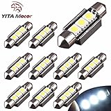 YITAMOTOR 10 X Festoon 36MM 5050 3-SMD Canbus Error Free Map Dome License White LED Light Lamps 6418 C5W DE3423