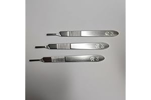 ATECKLAB 3-Pack Scalpel Handle 3: Heavy-Duty Stainless Steel Blades Holder for Dermaplaning, Estheticians & Precision Procedures –Fits all standard #10, #11, #12, #15, and #15C scalpel blades
