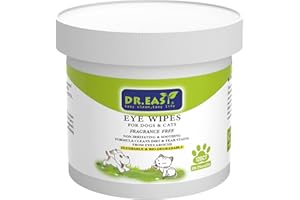 DR.EASY Pet Eye Wipes 120 Ct for Dog Cat Horse & Rabbit Grooming,Tear stain remover,Puppy Kitty eye wash,Remove dirt crust dr