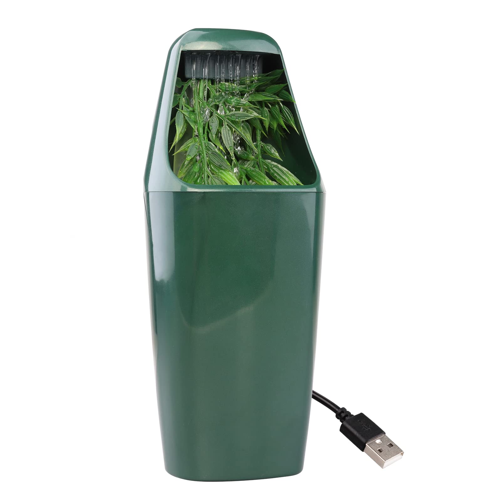 AIICIOO Reptile Drinking Fountain Water Dripper Terrarium & Aquarium Accessories with Activated Carbon Filtering & Simulation Plants for Amphibians Insects Lizard Turtle Snake Spider Frog Gecko