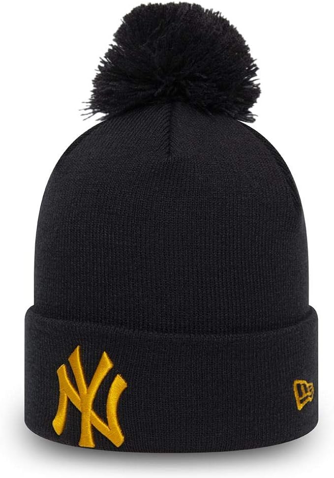 New Era League Essential Bobble Knitted Beanie New York Yankees Black