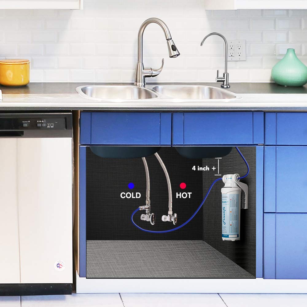 Frizzlife Under Sink Water Filter-Quick Change Under Counter Drinking Water Filtration System-0.5 Micron High Precise Removes 99.99% Lead, Chlorine, Bad Taste & Odor-with Dedicated Faucet.: Industrial & Scientific