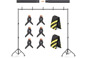 FORLOGIC Backdrop Stand with Wheels 10x7.5Ft (WxH), Photo Backdrop Stand Easy to Move,Heavy Duty Back Drop Adjustable Stand for Parties,Banner Stand Photography and Video Studios