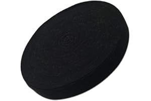 Abbaoww 50 Yards Cotton Twill Tape Ribbon 1/2 Inch, Soft Natural Webbing Tape Herringbone Tape for Sewing DIY Craft, Black
