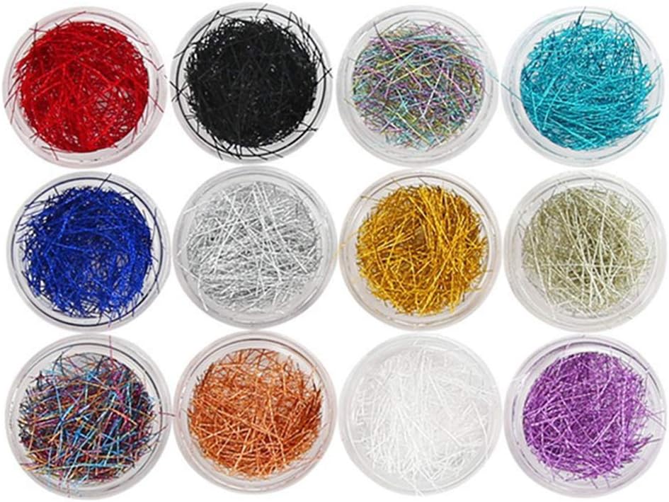TTHUST 12 Pcs/Set Mixed Color Grid Thin Line Metal Wire Epoxy Filling Material Mold Crafts Making for Mini New Nail Art DIY Jewelry