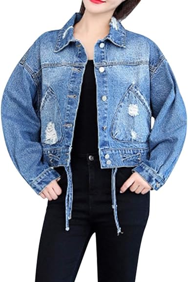 cropped baggy denim jacket