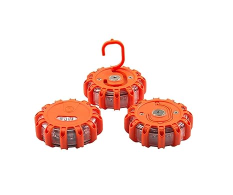 3er LED Warnblinkleuchte Warnleuchte mit Magnet 15 LED 9 Leuchtmodi Auto LKW KFZ Notfall Pannenhilfe Warnblitzer Warnsignal B