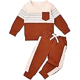FOCUTEBB Toddler Boy Clothes Baby Boys Fall Winter Outfits Long Sleeve Sweatshirt Top Jogger Pants Set Boys Outfit Set 12M-4T