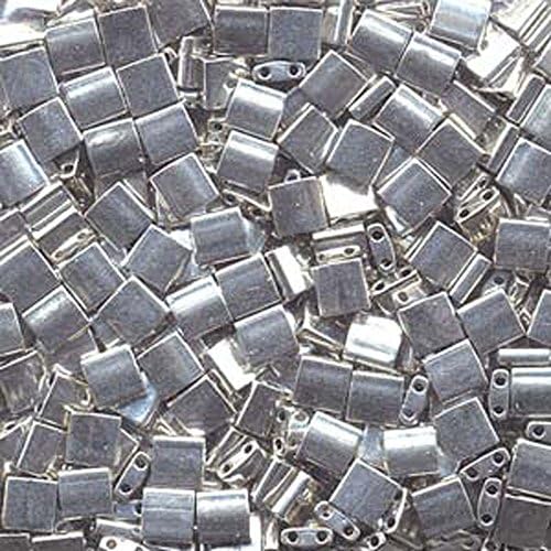 Palladium Plated Miyuki Tila Beads 7.2gm 2 Hole Seed Bead 5x5mm
