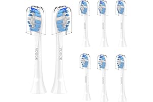 AOUGK Replacement Toothbrush Brush Heads Compatible with Philips Sonicare Electric Rechargeable Toothbrushes, Tooth Brush Heads for Snap-on System, for Effective Cleansing and whitening, Pack of 8, White