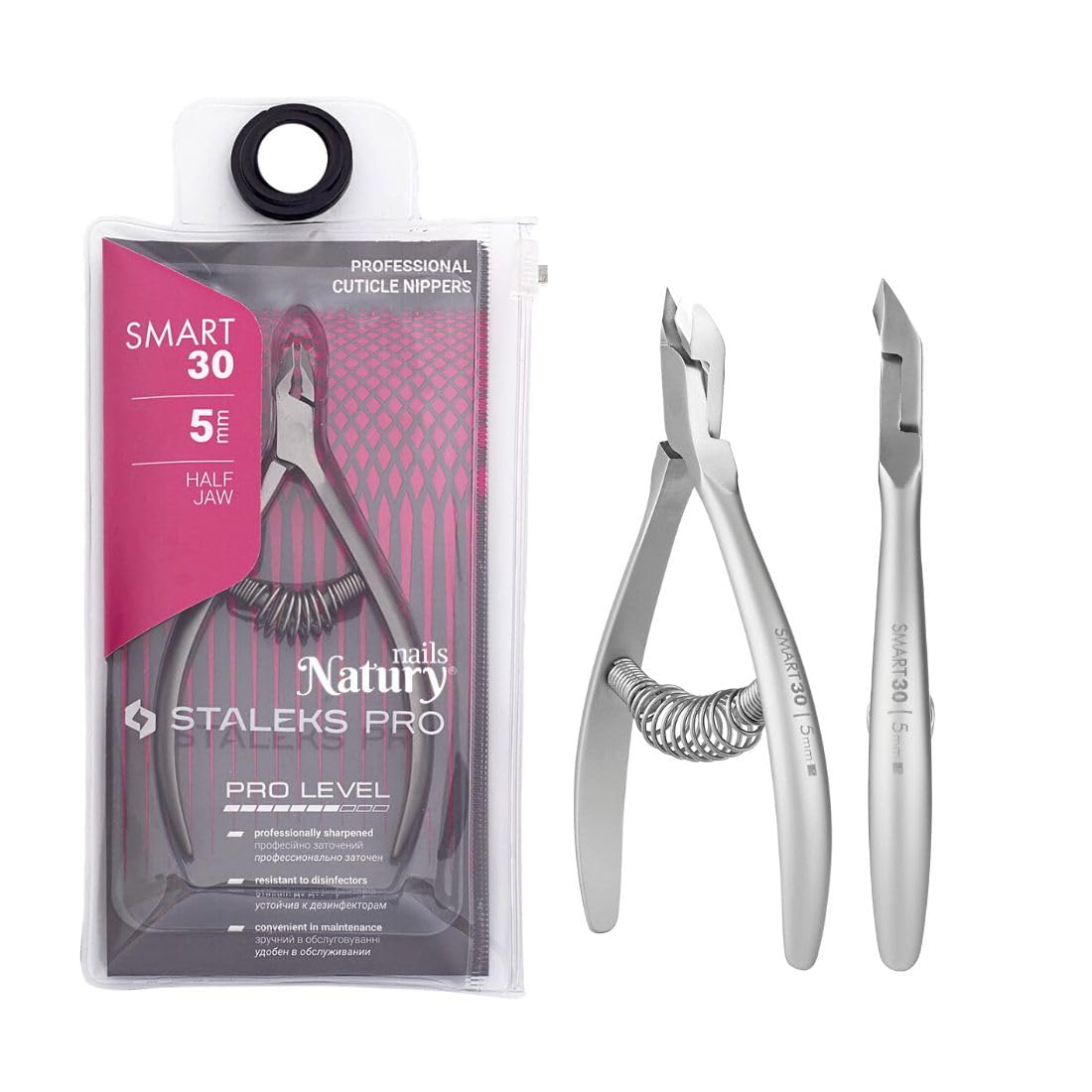 STALEKS PRO by Natury Nails Professional Cuticle Pliers 5 mm Stainless Steel (Smart 30-5 mm)