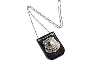 Dress Up America Police Badge for Kids - Pretend Play PD Badge with Chain & Belt Clip