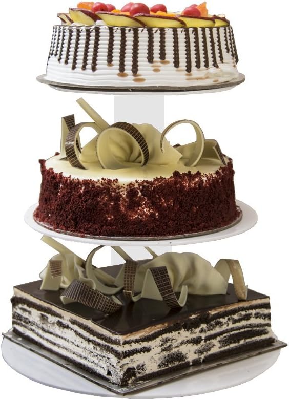 RoundChef Cake Stands/Wedding Cake Stand/3 Tier Acrylic Cupcake Stand/Dessert Tower/Pastry Serving Platter/Tiered Food Display Stand
