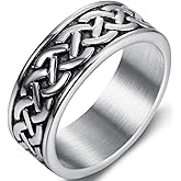 Jude Jewelers 8mm Stainless Steel Vintage Style Celtic Knot Wave Wedding Band Ring