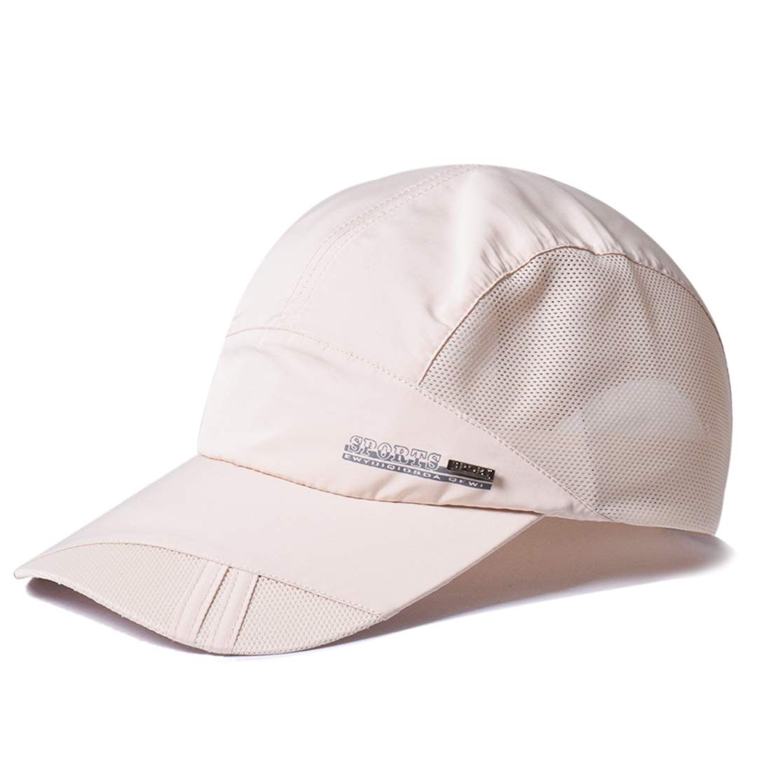 KXF Trucker Cap Quick Dry Half Mesh Baseball Hat Outdoor Sports Running Cap Beige