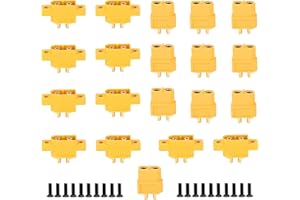 LINSYRC 10 Pairs Amass XT60E-M and XT60 Mountable Fixed Male and Female Plug Adapter for RC Model Airplane FPV Racing Drone