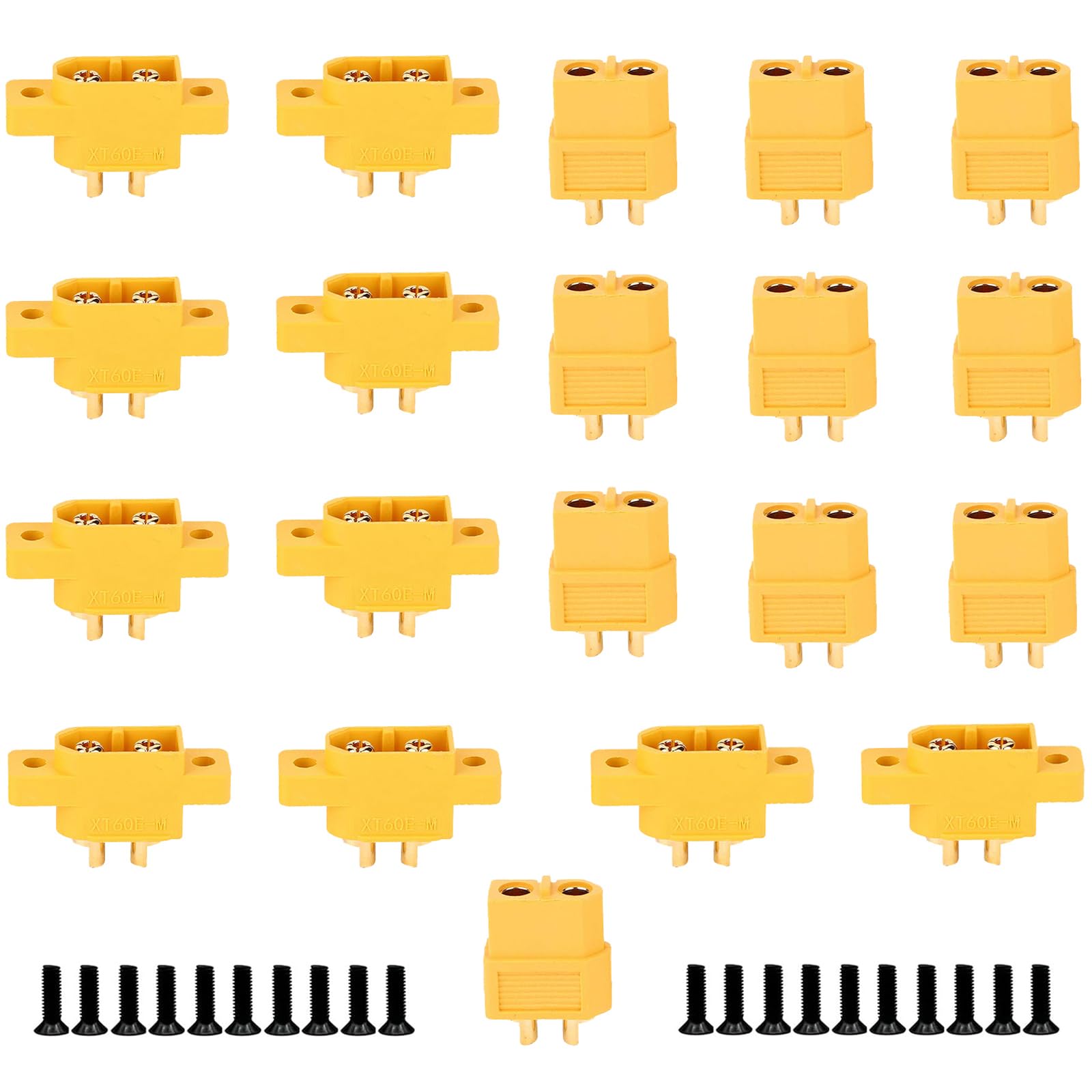 LINSYRC 10 Pairs Amass XT60E-M Connector and XT60 Mountable Fixed Male Female Durable Plug for RC Model Airplane FPV Racing Drone