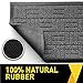 GRIP MASTER Durable Tough Natural Rubber Doormats, 29x17 Size, Waterproof Boots Scraper Mats, Commercial Heavy Duty Indoor Outdoor Door Mat for Winter Snow, Low-Profile Easy Clean, Black Lines