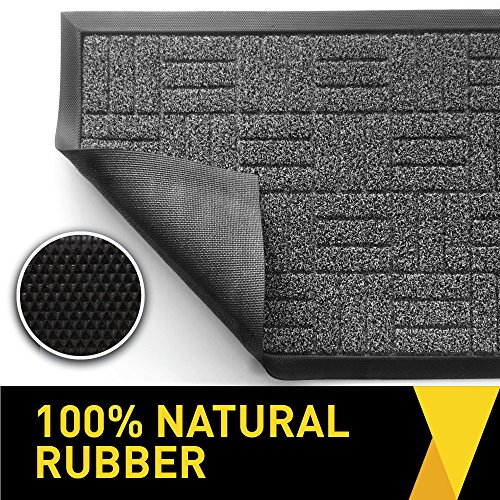 GRIP MASTER Durable All-Natural Rubber Doormats, 35x23, Waterproof Boot Scraper Mats, Heavy Duty Indoor Outdoor Large Size Door Mat for Winter Snow, Low-Profile Easy Clean, Brown Must Love Dogs - Thumbnail 4