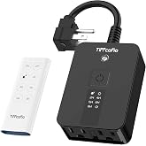 TiFFCOFiO Outdoor Timer Waterproof, Remote Control Dusk to Dawn Sensor, 2 Grouded Electrical Outlets for Lights,15A 1875W, ETL Listed
