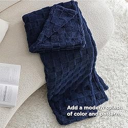 Bedsure Navy Blue Throw Blanket for Couch - Super