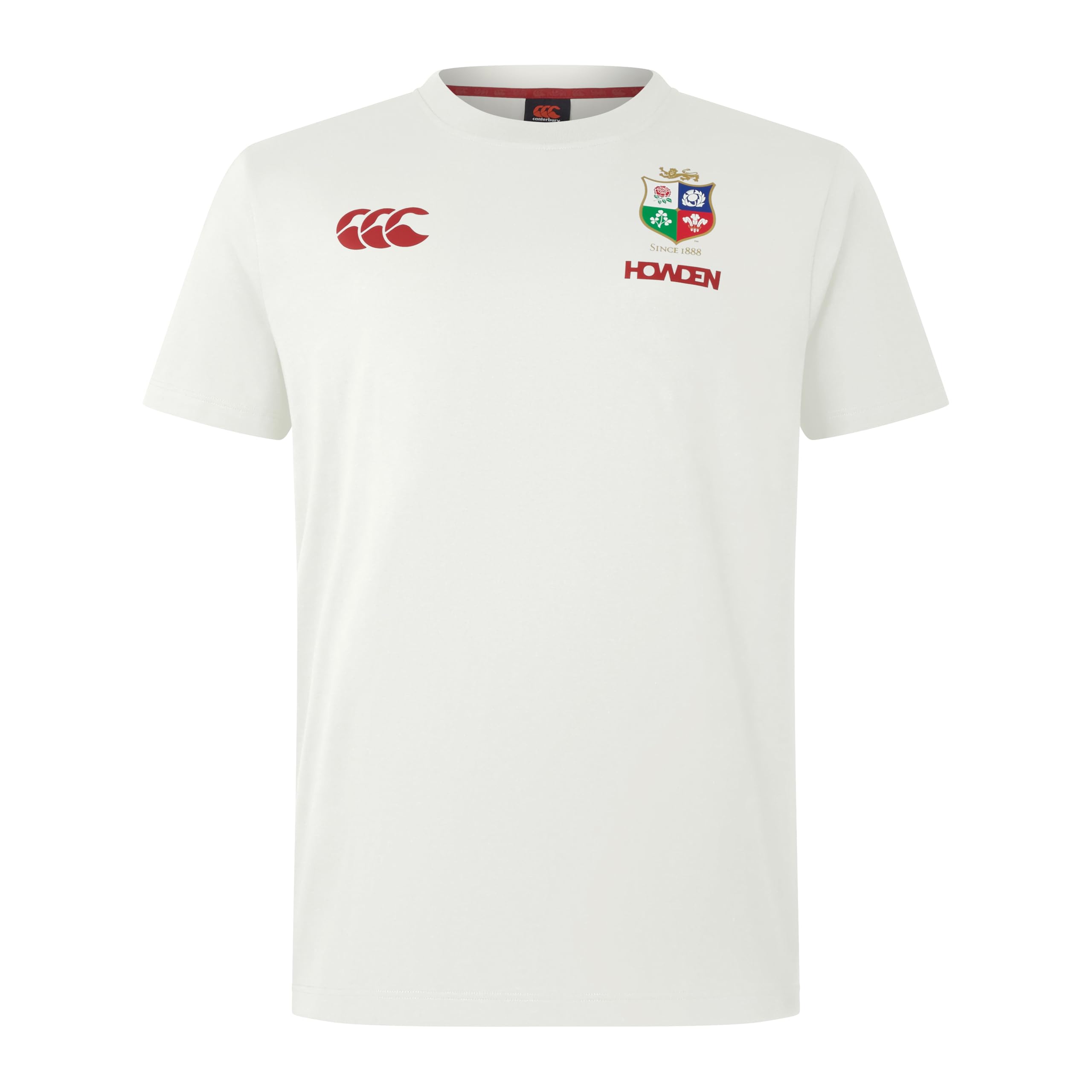 Canterbury Men's British & Irish Lions Canterbury Cotton Rugby Jersey Tee | Short Sleeve T-Shirt | Organic Cotton | Official British & Irish Lions Licensed Product Non-Technical T-Shirt, Egret, 2XL