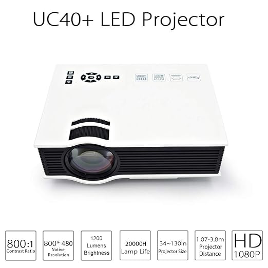 Proyector LED, Proyector 1200 lúmenes de Cine en casa Beamer con ...