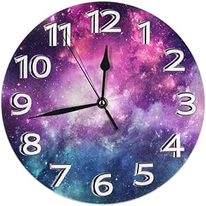 Hgjhy Relojes de Pared，Retro Universe Lleno De Estrellas Nebulosa Y
