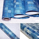 CleverPL Mosaic Contact Paper Decorative Vinyl Self Adhesive Backing Waterproof Greaseproof Heat-resistant Shelf Liner Drawer Table Door Kitchen Sticker,18 Inches x 78 Inches