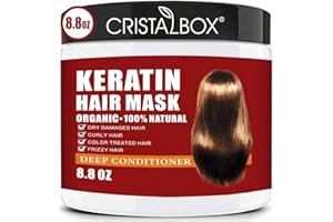 CRISTALBOX Keratin Hair Mask,Keratin Hair Treatment 250g Hair Mask for Dry Damaged Hair,Deep Conditioning Hair Treatment Mask Repair Treatment Damage Hair Root,Natural Deep Conditioner Hydrating Hair Masque
