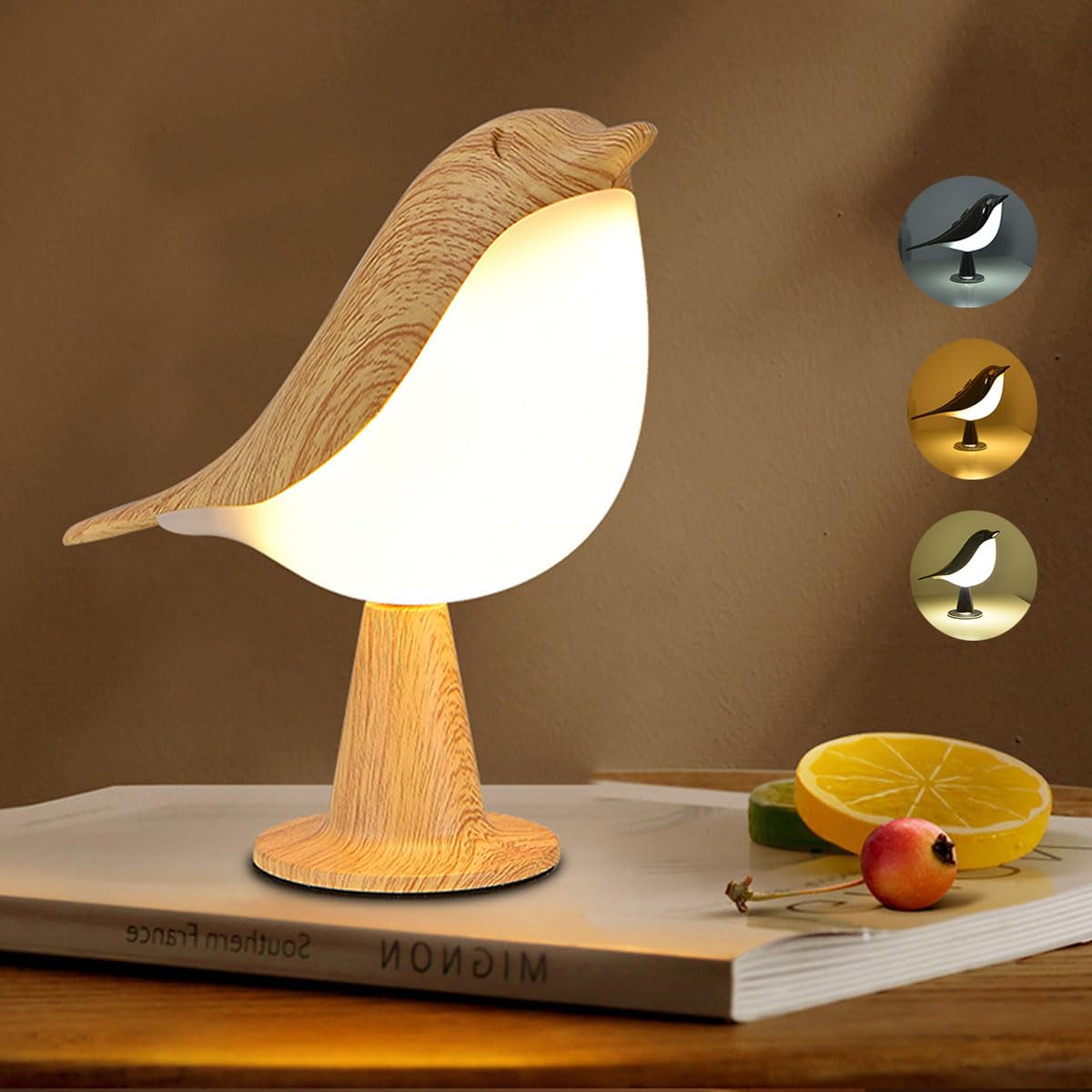 Photo 1 of Xhope4u Small Cordless Bedside Lamp, Bird Lamp Touch Sensor, LED Table Lamp with Touch Dimmer,3 Level Brightness Nightstand Lamps, Rechargered Desk Lamp for Bedroom, Office, College Dorm Room