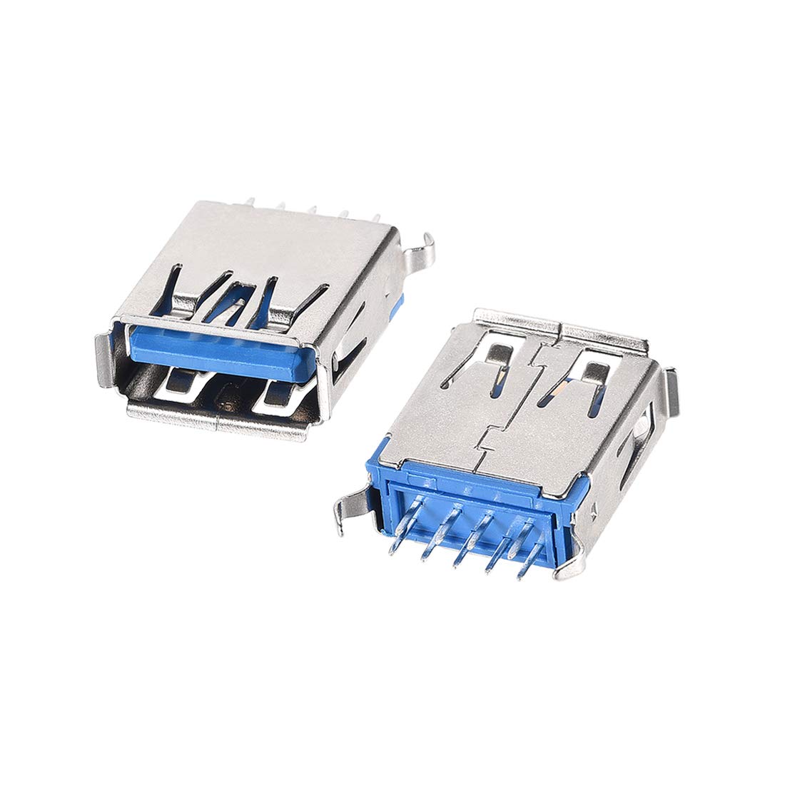 sourcing map 30PCS USB 3.0 Type A Female Socket Connector Port 9-Pin DIP 180 Degree Adapter