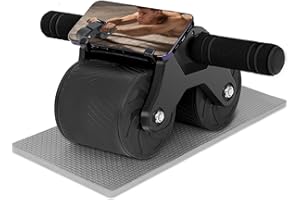 LZFYMXOK Automatic Rebound Abdominal Wheel,Ab Roller Wheel for Core Workout,2 Wheels Balance Design and Mobile Phone Holder,Suitable for Home Office Gym Outdoors,Designed for Men and Women.