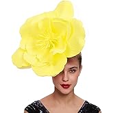 LDFWAY Large Flower Fascinators for Girls Women Tea Party Cocktail Headwear Derby Hats with Headband and Clip for Wedding
