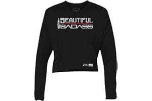 Grunt Style Beautiful Badass Women's Cropped Long Sleeve T-Shirt