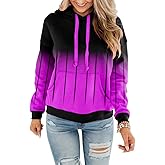 Womens Casual Hoodies Crew Neck Long Sleeve Sweatshirts with Pocket Lightweight Pullover Tops