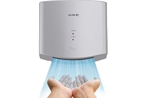 AIKE Air Wiper Compact Hand Dryer 110V 1400W Silver (with 2 Pin Plug) Model AK2630