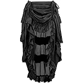 Charmian Women's Steampunk Gothic High Low Cyberpunk Skirt