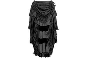 Charmian Women's Steampunk Gothic High Low Cyberpunk Skirt